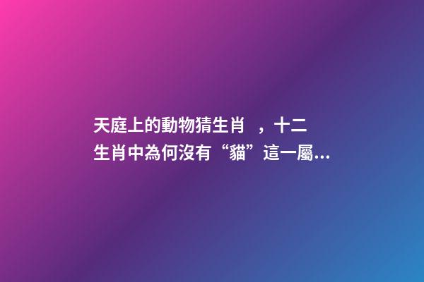 天庭上的動物猜生肖，十二生肖中為何沒有“貓”這一屬相